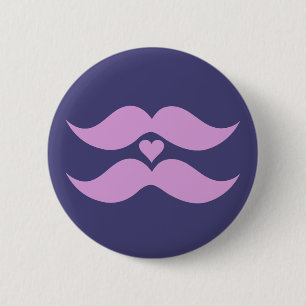 Aangepaste knop Roze Mustaches Ronde Button 5,7 Cm