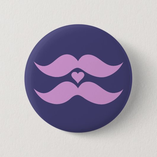 Aangepaste knop Roze Mustaches Ronde Button 5,7 Cm (Voorkant)