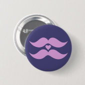 Aangepaste knop Roze Mustaches Ronde Button 5,7 Cm (Voorkant /achterkant)