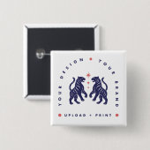 Aangepaste knop van 2" | Ontwerp uploaden vierkant Vierkante Button 5,1 Cm (Voorkant /achterkant)
