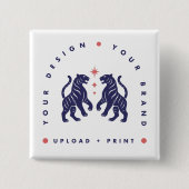 Aangepaste knop van 2" | Ontwerp uploaden vierkant Vierkante Button 5,1 Cm (Voorkant)