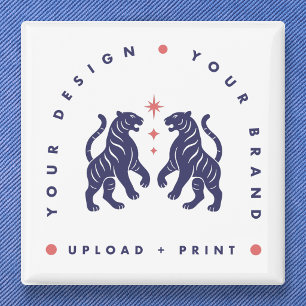 Aangepaste knop van 2" Ontwerp uploaden vierkant Vierkante Button 5,1 Cm