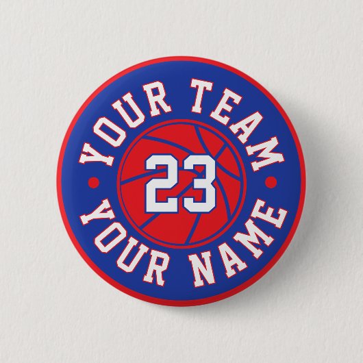 Aangepaste knop voor basketballer ronde button 5,7 cm (Voorkant)