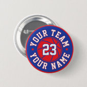 Aangepaste knop voor basketballer ronde button 5,7 cm (Voorkant /achterkant)