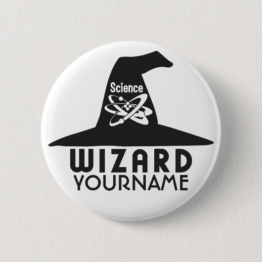 Aangepaste knop voor de wizard Wetenschap Ronde Button 5,7 Cm (Voorkant)