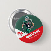 Aangepaste knop voor fotosporten / football speld ronde button 5,7 cm (Voorkant /achterkant)