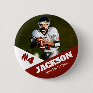 Aangepaste knop voor fotosporten / football speld ronde button 5,7 cm