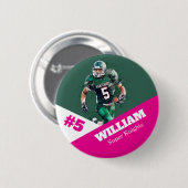 Aangepaste knop voor fotosporten / football speld ronde button 5,7 cm (Voorkant /achterkant)