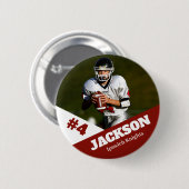 Aangepaste knop voor fotosporten / football speld ronde button 5,7 cm (Voorkant /achterkant)