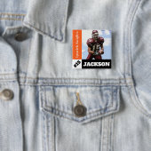 Aangepaste knop voor fotosporten / football speld vierkante button 5,1 cm (In situ)