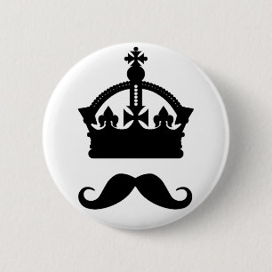 Aangepaste knop voor koning van Mustaches Ronde Button 5,7 Cm