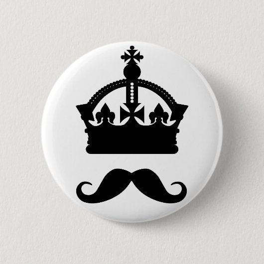 Aangepaste knop voor koning van Mustaches Ronde Button 5,7 Cm (Voorkant)