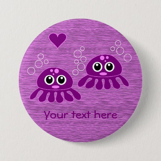 Aangepaste knop voor Octopus Love Ronde Button 7,6 Cm (Voorkant)