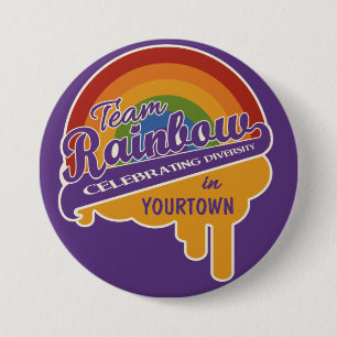 Aangepaste knop voor teamregenboog ronde button 7,6 cm