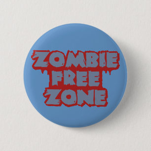 Aangepaste knop voor Zombie Free Zone Ronde Button 5,7 Cm