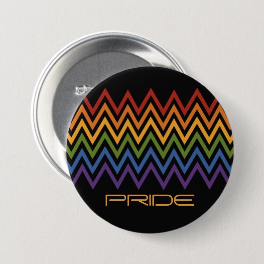 Aangepaste knoppen voor Rainbow Chevron Pattern Ronde Button 7,6 Cm (Voorkant /achterkant)