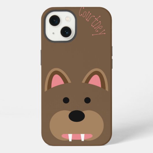 Aangepaste Knuffel Beer Gezicht iPhone Hoesje (Achterkant)