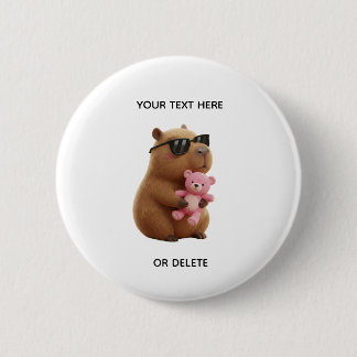Aangepaste knuffel Capybara Teddy Speld Ronde Button 5,7 Cm