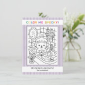 Aangepaste knuffel hond bad Halloween kleur uitnod Kaart (Staand voorkant)