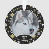 Aangepaste knuffel huisdier foto 1e kerst op sneeu ornament (voorkant)