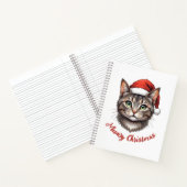 Aangepaste knuffel kat met kerstmuts notitieboek (Binnen)