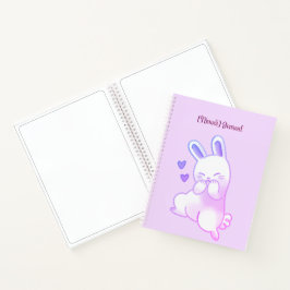 Aangepaste knuffel Kawaii Pastel Paarse Konijn met Notitieboek