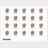 Aangepaste knuffel Kerstkat met kerstmuts Ronde Sticker (Vel)