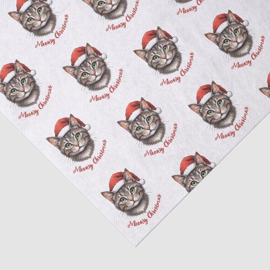 Aangepaste knuffel Kerstkat met kerstmuts Tissuepapier (Detail)