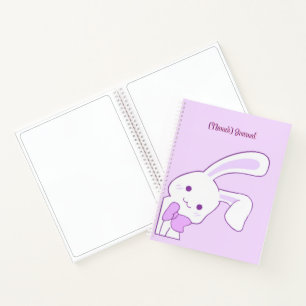 Aangepaste knuffel konijn met slappe oren in zacht notitieboek