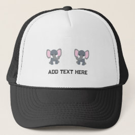 Aangepaste knuffel olifant afbeelding met tekst zw trucker pet