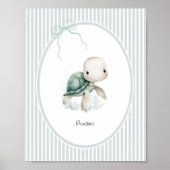 Aangepaste Knuffel Schildpad – Baby Shower Nieuwge Poster (Voorkant)