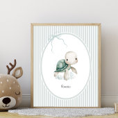 Aangepaste Knuffel Schildpad – Baby Shower Nieuwge Poster