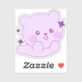 Aangepaste knuffelbare pastel paarse glinsterende  sticker (Vel)