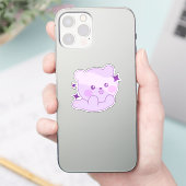 Aangepaste knuffelbare pastel paarse glinsterende  sticker (Telefoon)