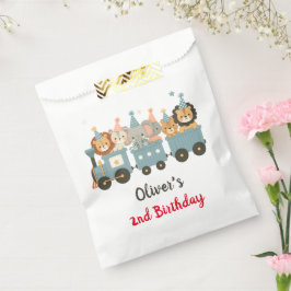 Aangepaste knuffeldieren in trein voor feestje bedankzakje