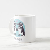Aangepaste knuffelende pinguïns knuffelpaar koffiemok (Voorkant links)