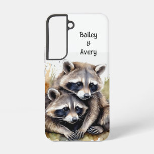 Aangepaste Knuffelende Wasberen Koppel Liefde Dier Samsung Galaxy Hoesje