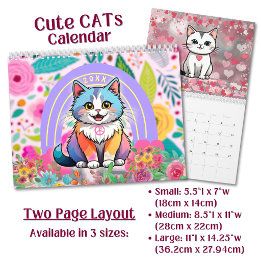 Aangepaste Knuffelige Cartoonkatten Kalender