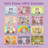 Aangepaste Knuffelige Cartoonkatten Kalender