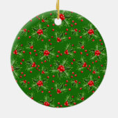 Aangepaste knuffelige huisdierfoto 1e kerst op hul keramisch ornament (Achterkant)