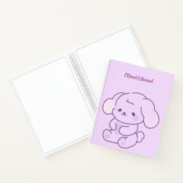 Aangepaste Knuffelige Kawaii Pastel Paarse Hond Notitieboek