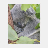 Aangepaste knuffelige koala-afbeelding charmante w fleece deken (Voorkant)