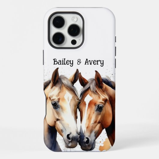 Aangepaste Knuffelpaarden Koppel Liefde Dieren iPhone Hoesje (Achterkant)