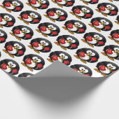 Aangepaste Knuffige Grappige Cartoon Pinguïn met C Cadeaupapier (Hoek)