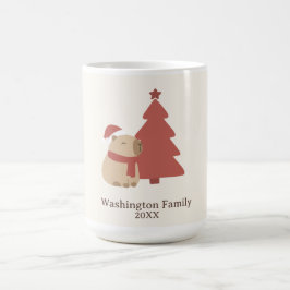 Aangepaste knusse capybara kerst koffiemok