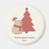 Aangepaste knusse capybara kerst magneet (Voorkant)