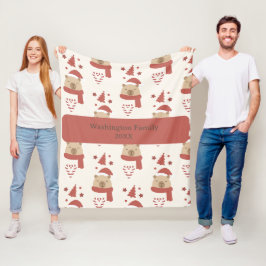 Aangepaste Knusse Capybara Kerstmis Fleece Deken