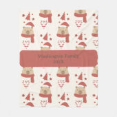 Aangepaste Knusse Capybara Kerstmis Fleece Deken (Voorkant)