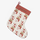 Aangepaste Knusse Capybara Kerstmis Grote Kerstsok (Voorkant (Hangend))