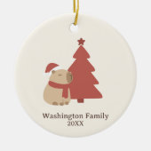 Aangepaste Knusse Capybara Kerstmis Keramisch Ornament (Voorkant)